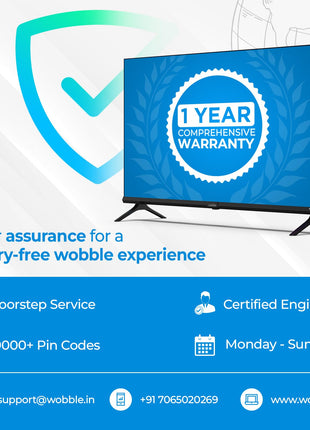 Wobble 139.7 cm (55 inches) QD Series 4K Ultra HD Smart QLED Google TV WB55GTAW9602QD (Black) 