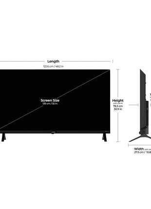Wobble 139.7 cm (55 inches) QD Series 4K Ultra HD Smart QLED Google TV WB55GTAW9602QD (Black) 