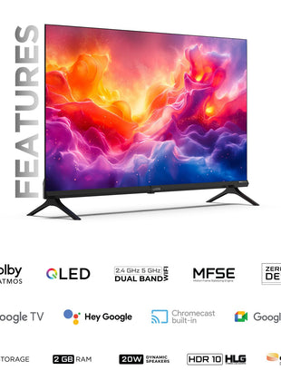 Wobble 139.7 cm (55 inches) QD Series 4K Ultra HD Smart QLED Google TV WB55GTAW9602QD (Black) 