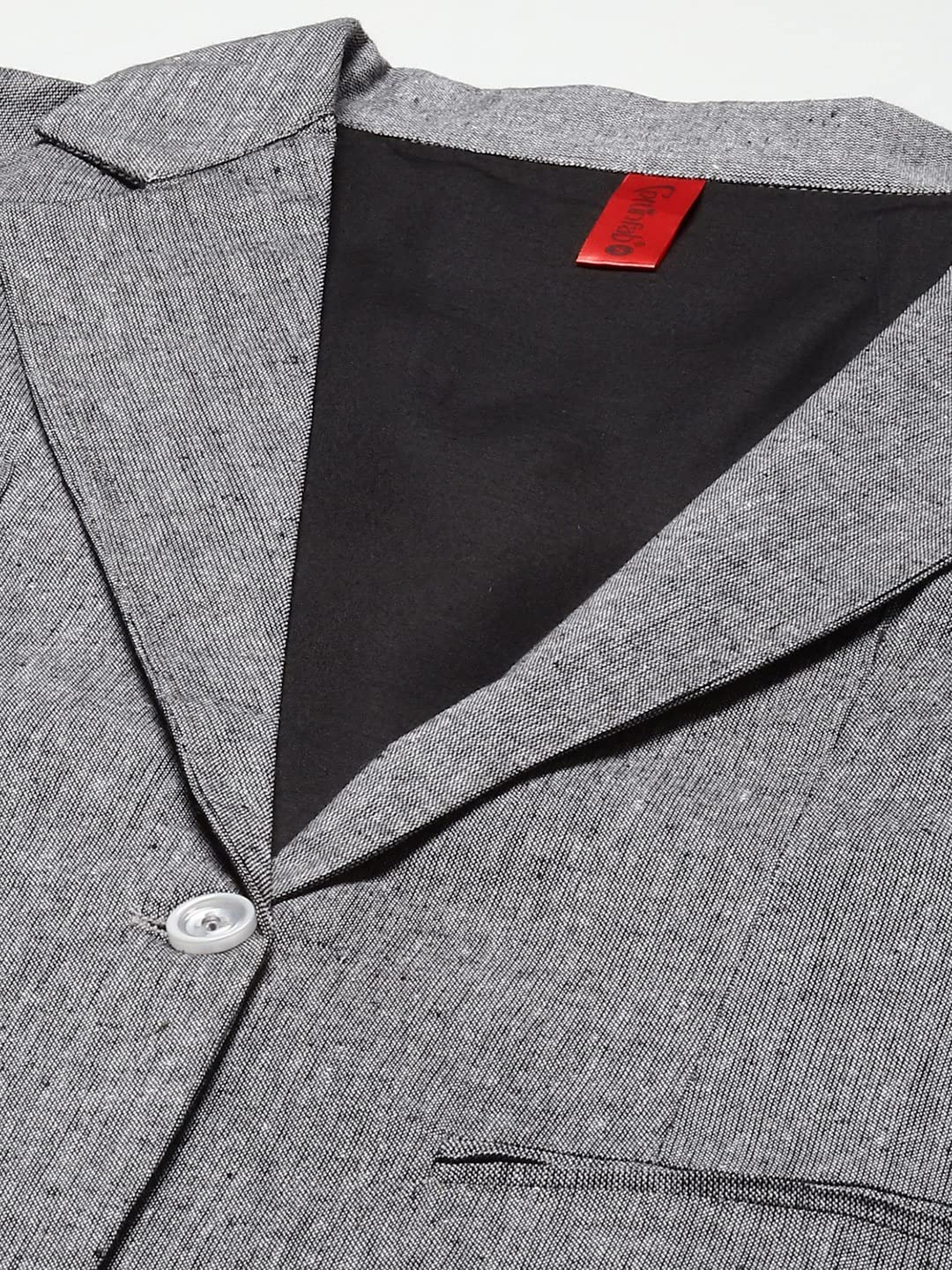 Women Grey Solid Regular Fit Single Breasted Blazer 