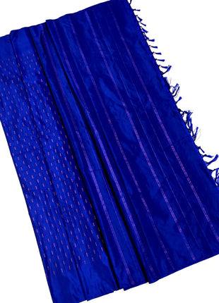 Women Kanchipuram Luxurious Pure Soft Silk Saree Experience The Ultimate Comfort And Elegance (Blue) 