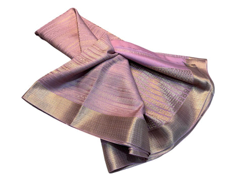 Women Pure Brocade Mysore Silk Sarees,Zari Weaving,Rich Pallu,Jacquard Blouse,Baby Pink Saree 