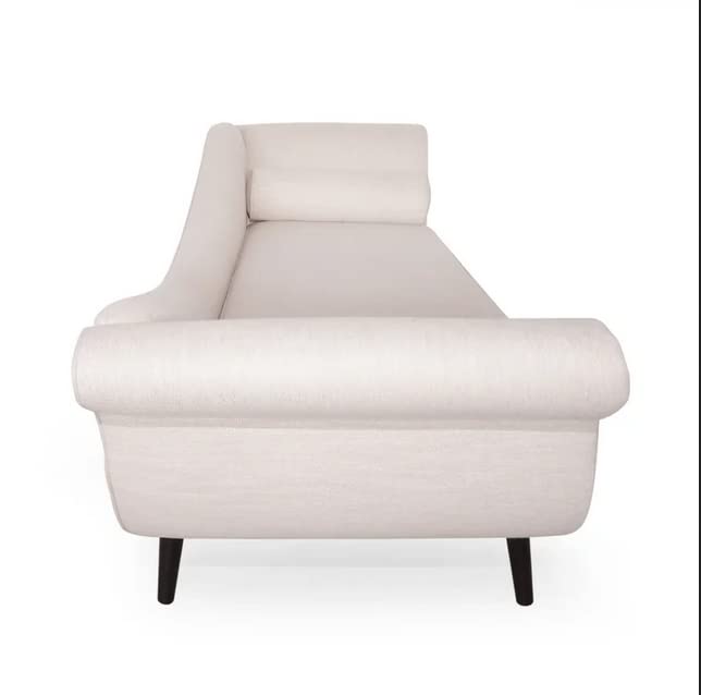 Wood Art City 2-Seater Rosewood Settee Sofa Diwan Couch Chaise Lounge (Beige, Off White) 2-Person Sofa 