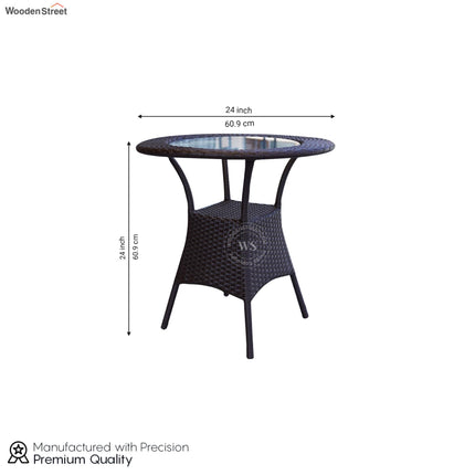 Wooden Street Sienna Outdoor Seating Chairs and Table Set, Garden Patio Coffee Table Set, Outdoor Balcony Wicker Furniture (Dark Brown, 2 Seater) 58.4 x 48.3 x 78.7 Cm 