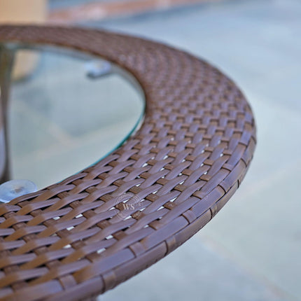 Wooden Street Sienna Outdoor Seating Chairs and Table Set, Garden Patio Coffee Table Set, Outdoor Balcony Wicker Furniture (Dark Brown, 2 Seater) 58.4 x 48.3 x 78.7 Cm 