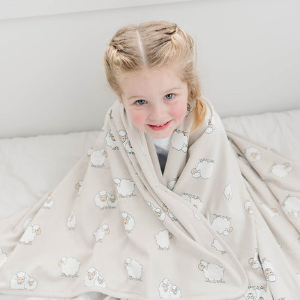 Woolino Toddler Blanket, Merino Wool, 4 Season Dream Blanket, 52.5” x 40”, Sheep 