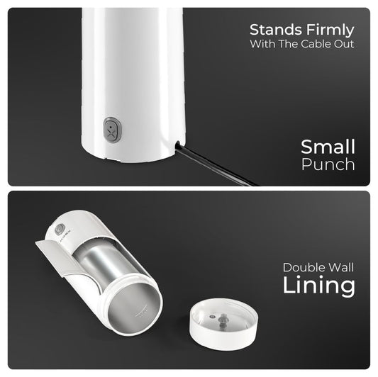 XECH Electric Kettle For Travel Hot Water Mini Kettle In-Built Cable Portable Bottle Design 300W Heating Element to Boil Water and Prepare Tea Coffee without Milk Small Kettles (Hydroboil Lite) 