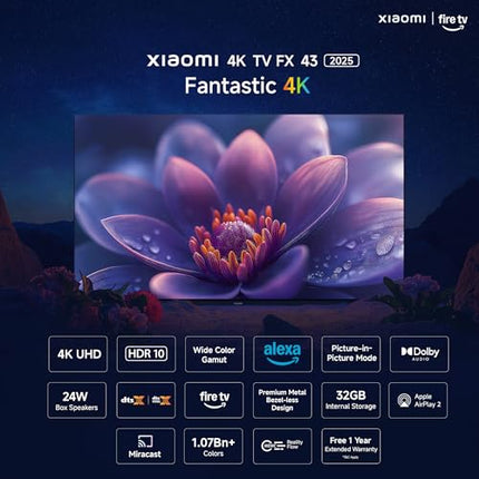 Xiaomi 108 cm (43 inch) FX Ultra HD 4K Smart LED Fire TV L43MB-FIN 