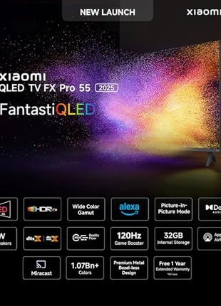 Xiaomi 138 cm (55 inch) FX Pro QLED Ultra HD 4K Smart Fire TV L55MB-FPIN 
