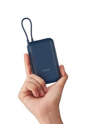 Xiaomi Pocket Power Bank 10000mAh 22.5W Fast Charging|Inbuilt Cable|Slim & Compact|Power Delivery|QC 3.0|Type-C Input & Output|3 Output Ports|Blue|Supports Android,Apple,Tablets,Earbuds,Watches 