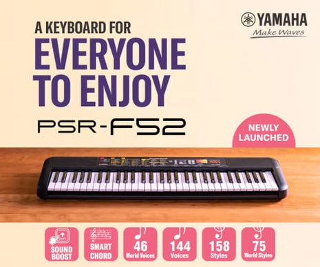 YAMAHA Psr-F52 Portable Keyboard With 61 Keys 