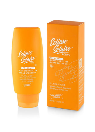 YUDERMA Eclipse Solaire Active Mattifying Sunscreen SPF 50 PA+++ | No White Cast | UVA/B, Blue Light Protection | Non-Greasy | All Skin Types 60ml 