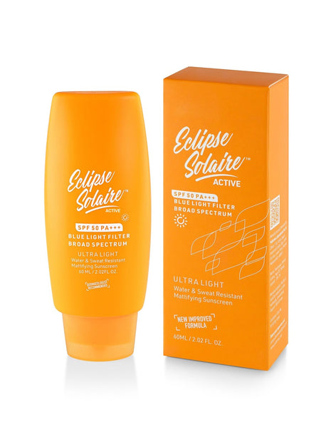 YUDERMA Eclipse Solaire Active Mattifying Sunscreen SPF 50 PA+++ | No White Cast | UVA/B, Blue Light Protection | Non-Greasy | All Skin Types 60ml 