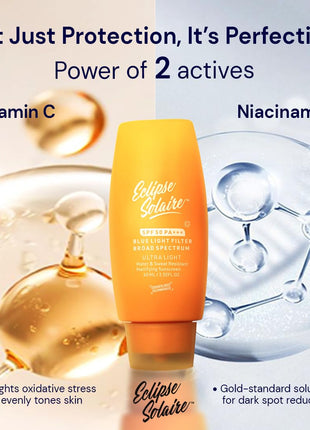 YUDERMA Eclipse Solaire Active Mattifying Sunscreen SPF 50 PA+++ | No White Cast | UVA/B, Blue Light Protection | Non-Greasy | All Skin Types 60ml 