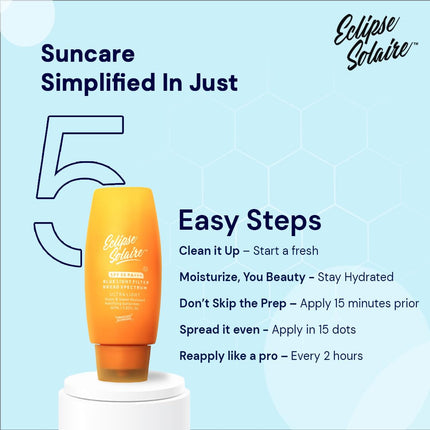 YUDERMA Eclipse Solaire Active Mattifying Sunscreen SPF 50 PA+++ | No White Cast | UVA/B, Blue Light Protection | Non-Greasy | All Skin Types 60ml 