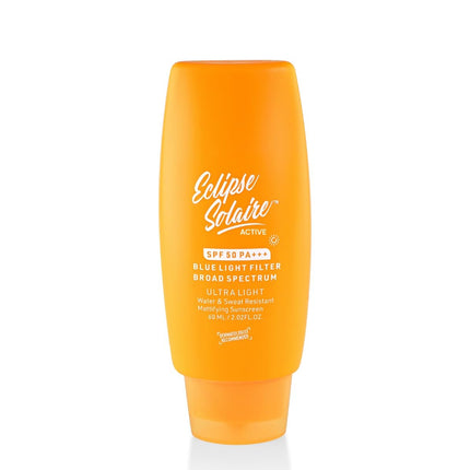 YUDERMA Eclipse Solaire Active Mattifying Sunscreen SPF 50 PA+++ | No White Cast | UVA/B, Blue Light Protection | Non-Greasy | All Skin Types 60ml 