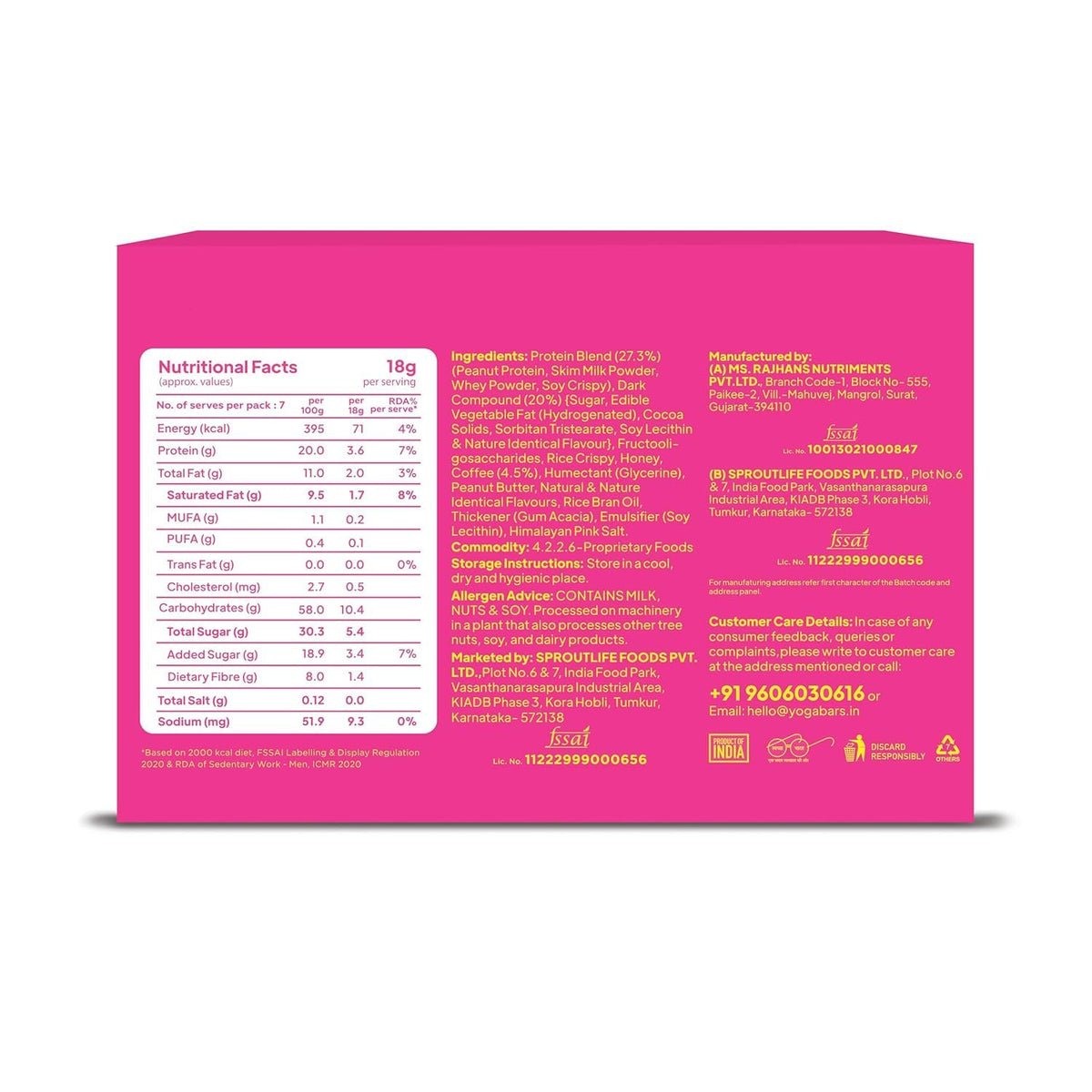 Yoga Bar Protein Minis Combo | Choco Peanut Butter + Coffee Crush | High Protein Snack Bars | 24 Pieces Each | 86g Protein per Pack | Healthy Snack | New Launch 