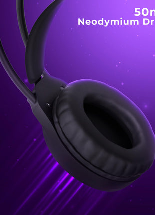 ZEBRONICS Blitz C Dolby Atmos Gaming Over Ear Wired Headphone, 50Mm Neodymium Drivers, Padded Headband, Lightweight & Comfortable, RGB Lights, Flexible Mic, Type-C Connector, Black 