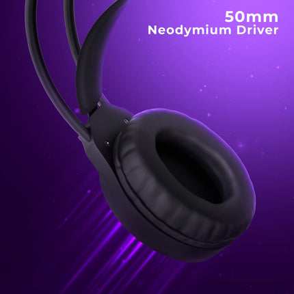 ZEBRONICS Blitz C Dolby Atmos Gaming Over Ear Wired Headphone, 50Mm Neodymium Drivers, Padded Headband, Lightweight & Comfortable, RGB Lights, Flexible Mic, Type-C Connector, Black 
