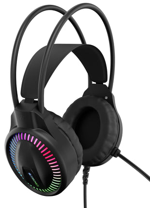 ZEBRONICS Blitz C Dolby Atmos Gaming Over Ear Wired Headphone, 50Mm Neodymium Drivers, Padded Headband, Lightweight & Comfortable, RGB Lights, Flexible Mic, Type-C Connector, Black 