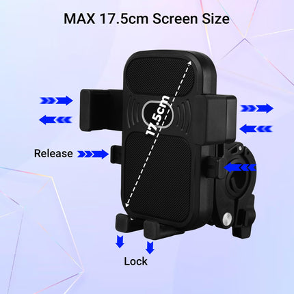 ZEBRONICS New Launch BMH100, Bike Smartphones Mobile Holder, Upto 6.8 Inches, 360° Rotatable, One Press Lock and Release, Stable and Secure, Anti-Skid Silicone Pads, for Maps & Navigation 