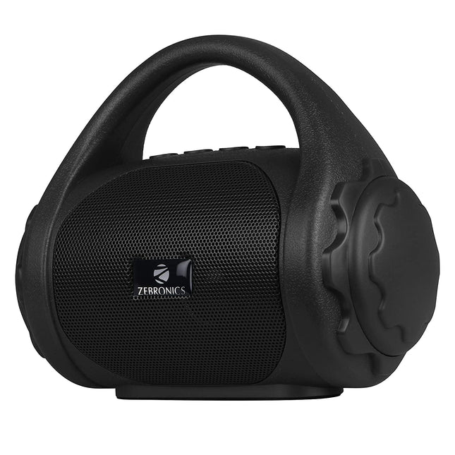 Zebronics ZEB-COUNTY 3W Wireless Bluetooth Portable Speaker With Supporting Carry Handle, USB, SD Card, AUX, FM & Call Function. (Black) 