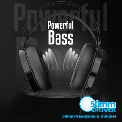 Zebronics Zeb-Blitz USB Over Ear Gaming Headphone with Dolby Atmos,RGB LED,Windows Software,Simulated 7.1 Surround Sound,2.4 Meter Braided Cable,Flexible Mic,Padded Headband & Ear Cushions(Black) 