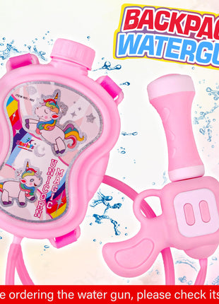 Zest 4 Toyz Holi Water Pichkari for Kids Unicorn Back Holding Tank Water Gun with 100 Water Balloons and Herbal Gulal for Holi Celebration 