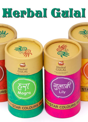 Zest 4 Toyz Non-Toxic Perfumed Herbal Gulal for Holi Celebration, Skin Friendly, Natural Fragrance Handmade Holi Gulal (80 Grm, Assorted Colour) - Pack of 3 