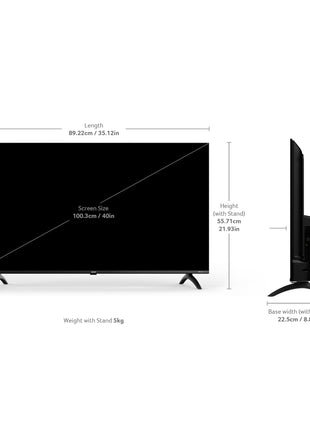 acer 100 cm (40 inches) I Pro Series Full HD Smart LED Google TV AR40FDIGU2841AT (Black) 