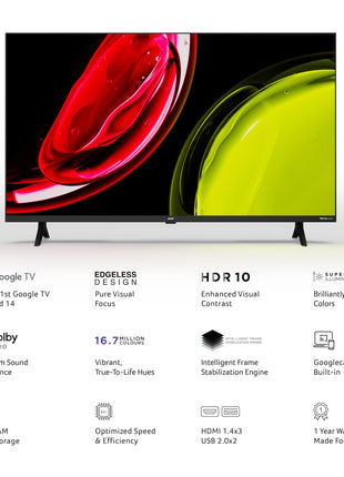 acer 100 cm (40 inches) Ultra I Series FHD Smart LED Google TV AR40FDGGU2841BD 