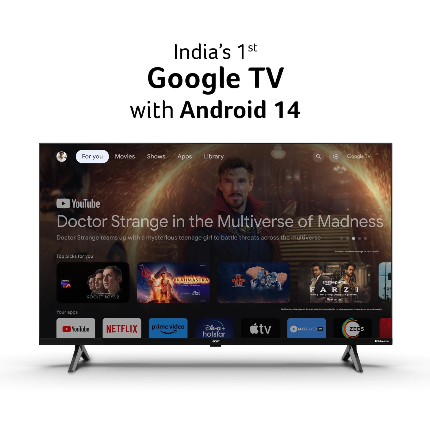 acer 100 cm (40 inches) Ultra I Series FHD Smart LED Google TV AR40FDGGU2841BD 