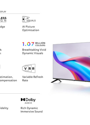 acer 109 cm (43 inches) I Pro Series 4K Ultra HD LED Smart Google TV AR43UDIGU2875AT (Black) 