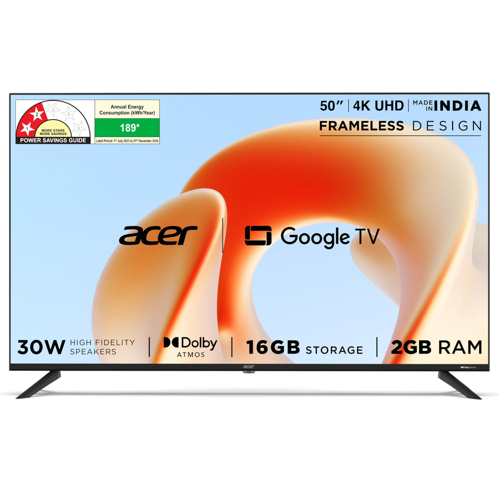 acer 126 cm (50 inches) G Plus Series 4K Ultra HD LED Smart Google TV AR50UDGGR2851AD price under 30000