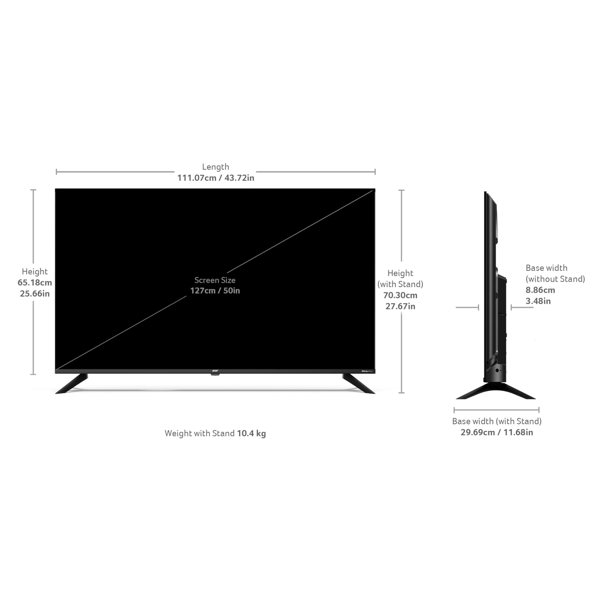 acer 126 cm (50 inches) G Plus Series 4K Ultra HD LED Smart Google TV AR50UDGGR2851AD 