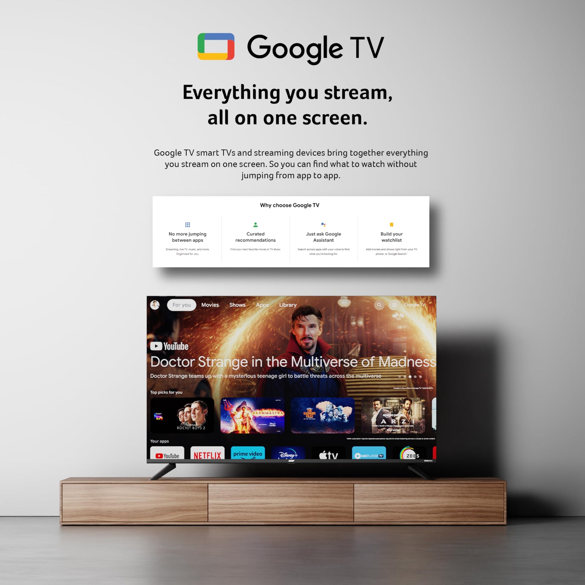 acer 126 cm (50 inches) G Plus Series 4K Ultra HD LED Smart Google TV AR50UDGGR2851AD 