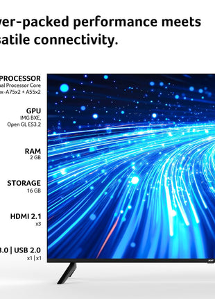 acer 126 cm (50 inches) I Pro Series 4K Ultra HD LED Smart Google TV AR50UDIGU2875AT (Black) 