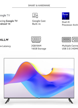 acer 126 cm (50 inches) I Pro Series 4K Ultra HD LED Smart Google TV AR50UDIGU2875AT (Black) 