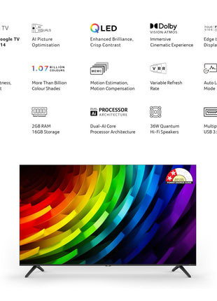 acer 126 cm (50 inches) V PRO Series 4K Ultra HD Smart QLED Google TV AR50QDQGR2851AD 