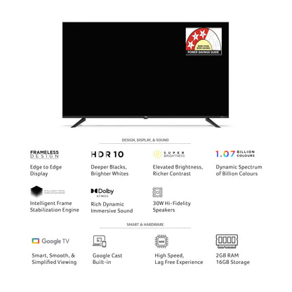 acer 139 cm (55 inches) G Plus Series 4K Ultra HD LED Smart Google TV AR55UDGGR2851AD 