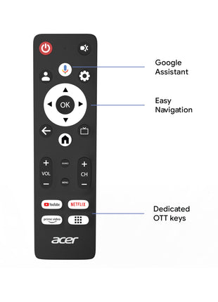 acer 139 cm (55 inches) G Series 4K Ultra HD Smart LED Google TV AR55GT2851UDFL (Black) 