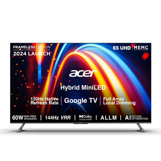 acer 164 cm (65 inches) M Series 4K Ultra HD Smart QLED Mini LED Google TV AR65UDMGR2885AT (Black) 
