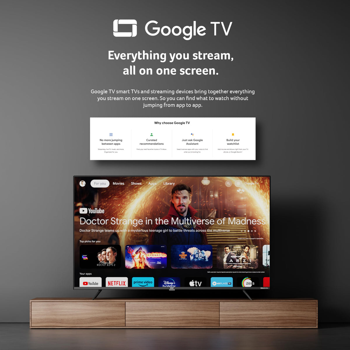 acer 164 cm (65 inches) M Series 4K Ultra HD Smart QLED Mini LED Google TV AR65UDMGR2885AT (Black) 