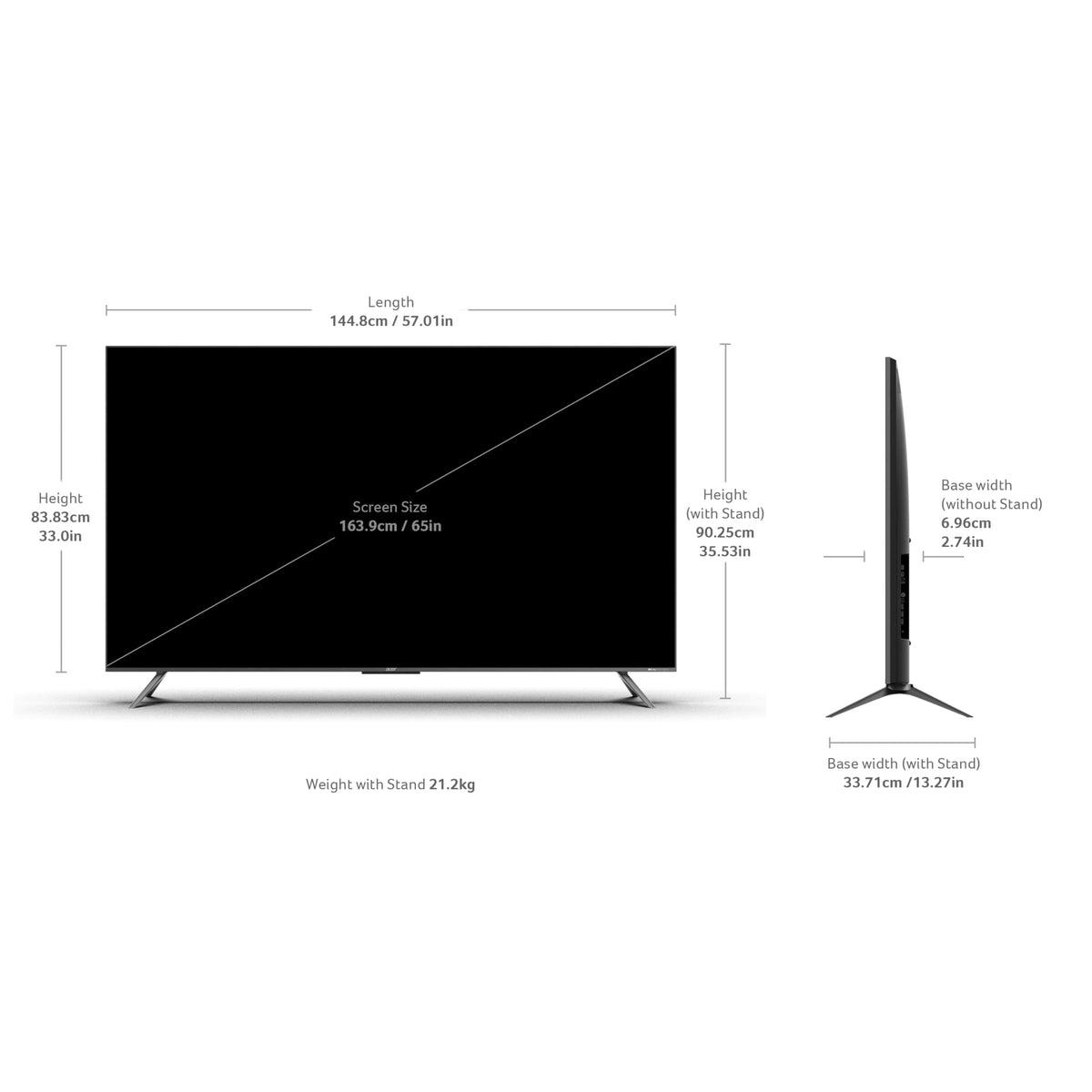 acer 164 cm (65 inches) M Series 4K Ultra HD Smart QLED Mini LED Google TV AR65UDMGR2885AT (Black) 