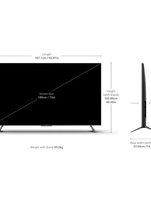 acer 189 cm (75 inches) M Series 4K Ultra HD Smart QLED Mini LED Google TV AR75UDMGR2885AT (Black) 