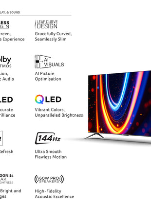 acer 189 cm (75 inches) M Series 4K Ultra HD Smart QLED Mini LED Google TV AR75UDMGR2885AT (Black) 