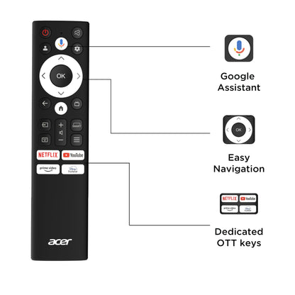 acer 189 cm (75 inches) Super Series 4K Ultra HD Smart QLED Google TV AR75QDXGU2875AT (Black) 2024 Model 