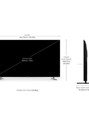 acer 189 cm (75 inches) Super Series 4K Ultra HD Smart QLED Google TV AR75QDXGU2875AT (Black) 2024 Model 