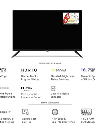 acer 80 cm (32 inches) G Plus Series HD Ready LED Smart Google TV AR32HDGGR2841AD 