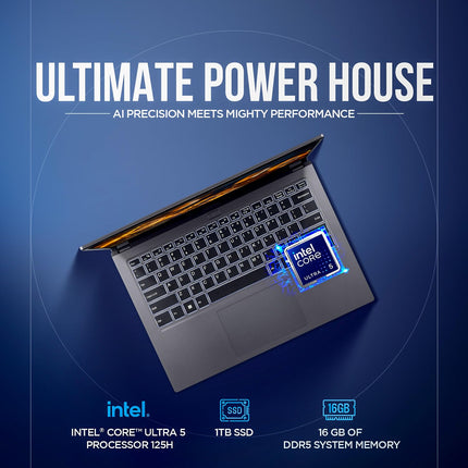 acer Aspire Go 14, Intel Core Ultra 5 125H (14th Gen),16GB DDR5 RAM/1TB SSD, WUXGA IPS, 14.0"/35.56 cm, Win 11, MS Office, Steel Gray, 1.5 kg, AG14-71M,Backlit Keyboard, AI Powered Premium Laptop 